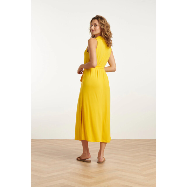 Smashed Lemon 25173 stretch midi jurk met v-hals | 25173-150-S large
