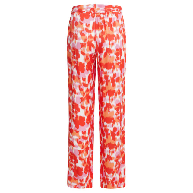 Smashed Lemon 25209 satijnen broek met peach bloemenprint | 25209-210-998 large