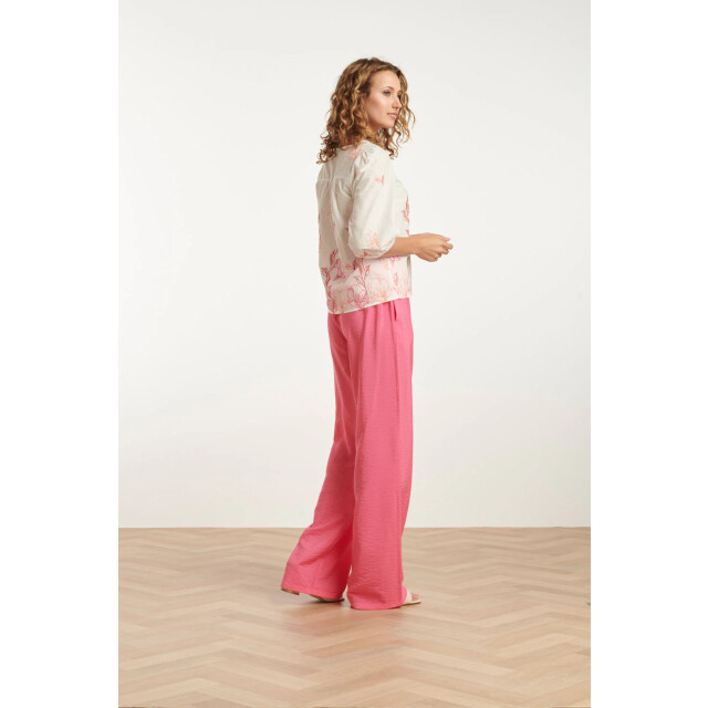Smashed Lemon 25262 te top met bloemenborduurselsv-hals | 25262-000-998 large