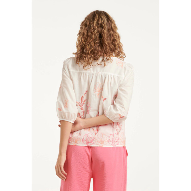 Smashed Lemon 25262 te top met bloemenborduurselsv-hals | 25262-000-998 large