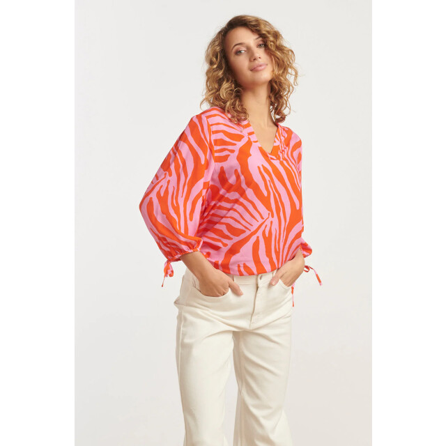 Smashed Lemon 25264 top met dierenprint in roze en oranje 25264-420-250 large