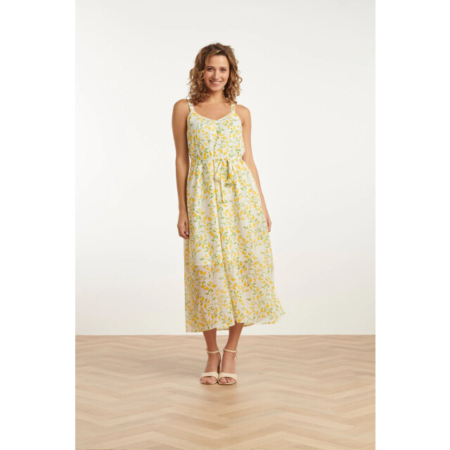 Smashed Lemon 25011 midi strappy jurk met citroenprint | 25011-000-998 large