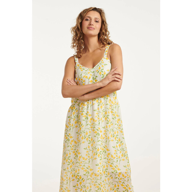 Smashed Lemon 25011 midi strappy jurk met citroenprint | 25011-000-998 large