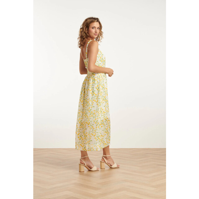 Smashed Lemon 25011 midi strappy jurk met citroenprint | 25011-000-998 large