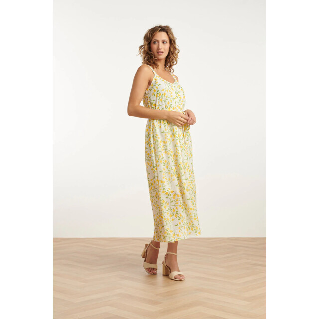 Smashed Lemon 25011 midi strappy jurk met citroenprint | 25011-000-998 large