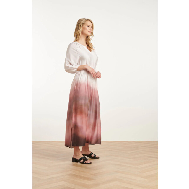 Smashed Lemon 25021 maxi jurk met vintage mauve ombre print | off 25021-010-421 large