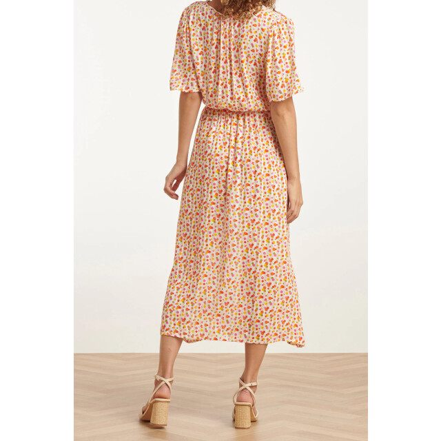 Smashed Lemon 25009 v- hals maxi jurk met polka dot print | 25009-000-998 large