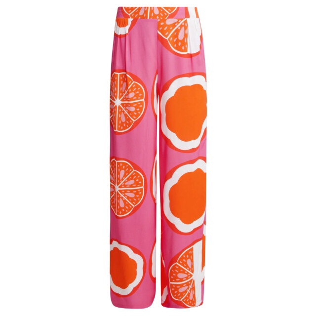 Smashed Lemon 25027 wide-leg broek met fruitprint | 25027-420-998 large