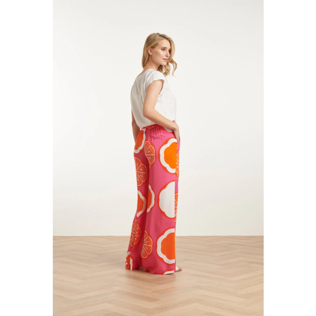 Smashed Lemon 25027 wide-leg broek met fruitprint | 25027-420-998 large