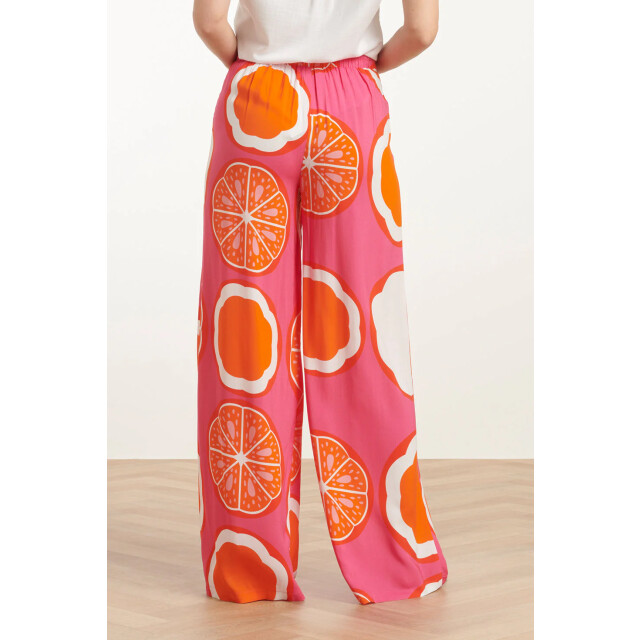 Smashed Lemon 25027 wide-leg broek met fruitprint | 25027-420-998 large