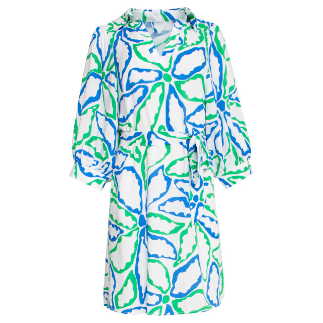 Smashed Lemon 25052 korte jurk met kraaggrafisch bloemenprintcobalt | 25052-650-530 large