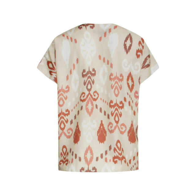 Smashed Lemon 25045 v-hals paneel top met een groot aztec print in 25045-720-998 large