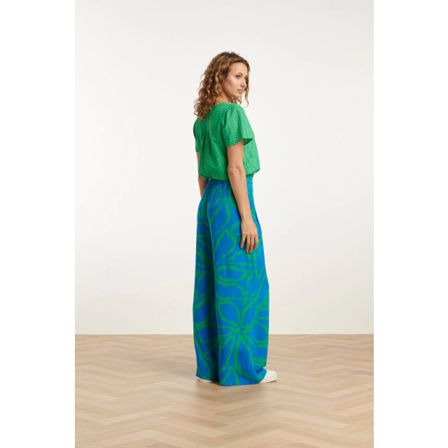 Smashed Lemon 25069 wijde broek met grafische bloemenprintfelgras | 8720331323273 large