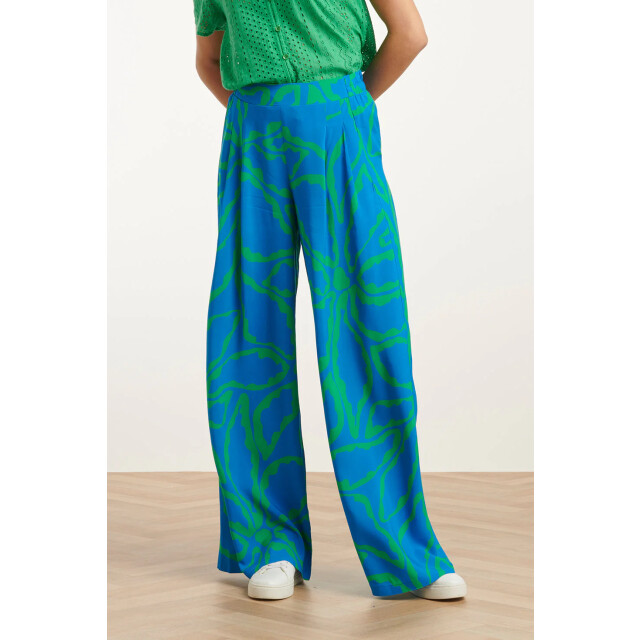 Smashed Lemon 25069 wijde broek met grafische bloemenprintfelgras | 8720331323273 large