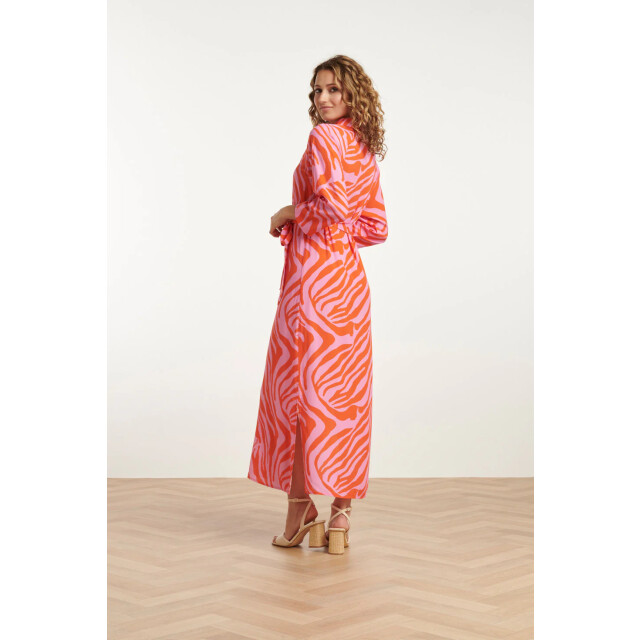 Smashed Lemon 25086 summer maxi shirt jurk met dierenprint | 25086-420-250 large