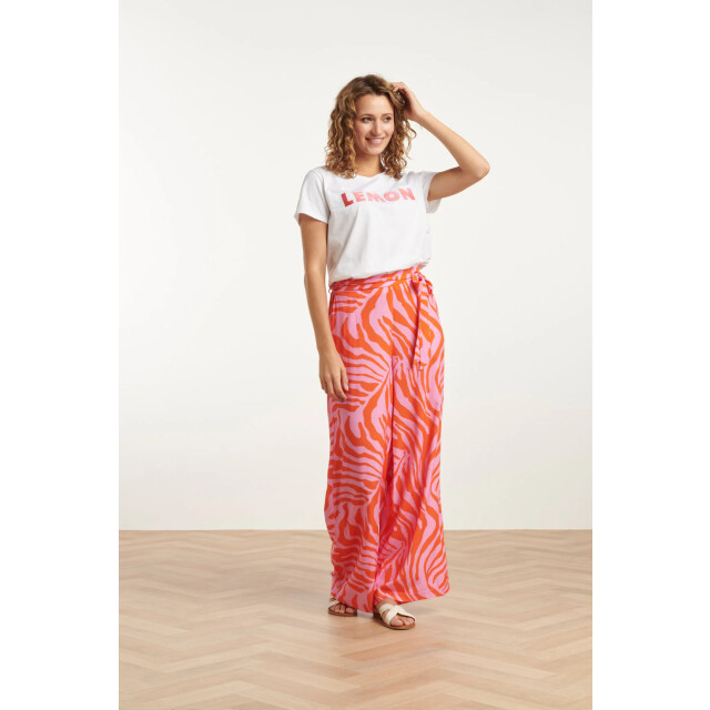 Smashed Lemon 25087 wide pants met dierenprint | 25087-420-250 large