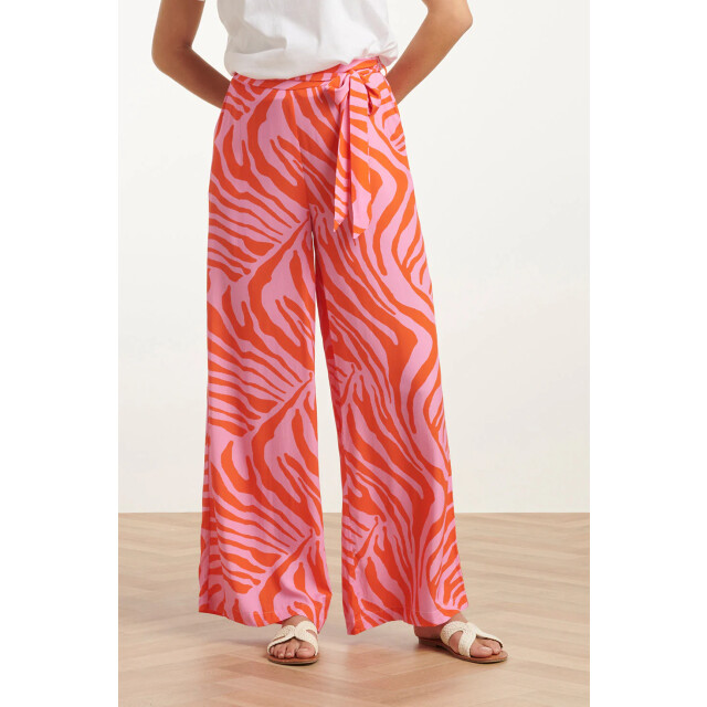 Smashed Lemon 25087 wide pants met dierenprint | 25087-420-250 large