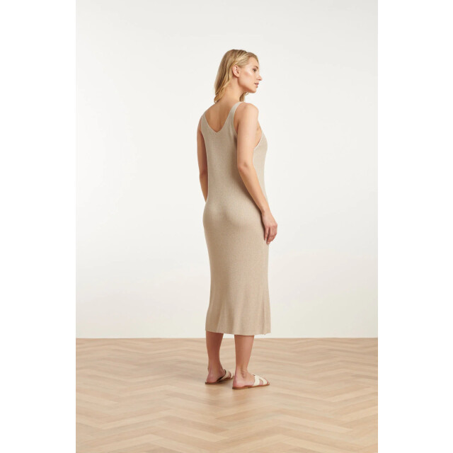 Smashed Lemon 25106 lurex gebreide strappy midi-jurk | 25106-720-4XL large