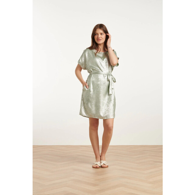 Smashed Lemon 25111 licht metallic zomerjurk | 25111-520-L large