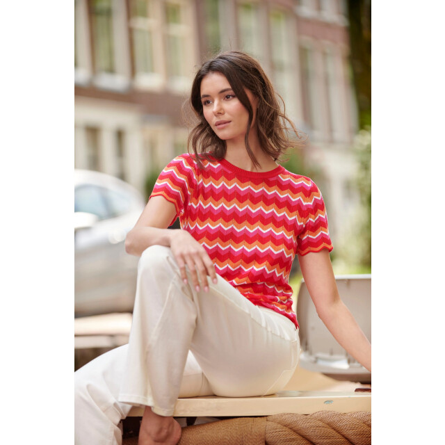 Smashed Lemon 25097 multicoloured zigzag knitted top | 25097-450-998 large