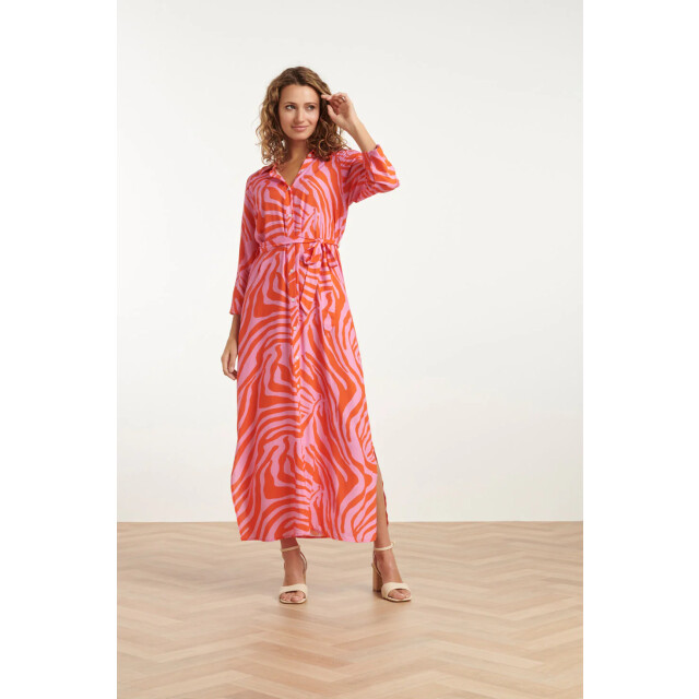 Smashed Lemon 25086 summer maxi shirt jurk met dierenprint | 25086-420-250 large