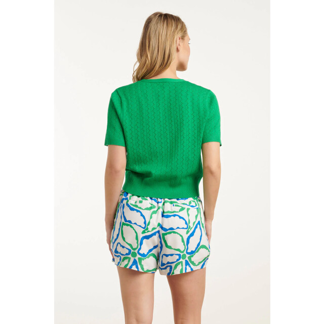 Smashed Lemon 25104 fel groen gebreid kort vest 25104-530-XXL large