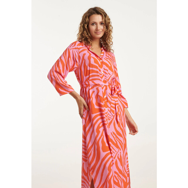 Smashed Lemon 25086 summer maxi shirt jurk met dierenprint | 25086-420-250 large