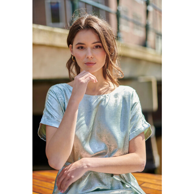 Smashed Lemon 25111 licht metallic zomerjurk | 25111-520-L large