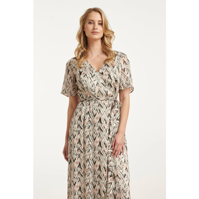 Smashed Lemon 25078 chiffon overlap maxi jurk met , graphic print | 25078-010-998 large