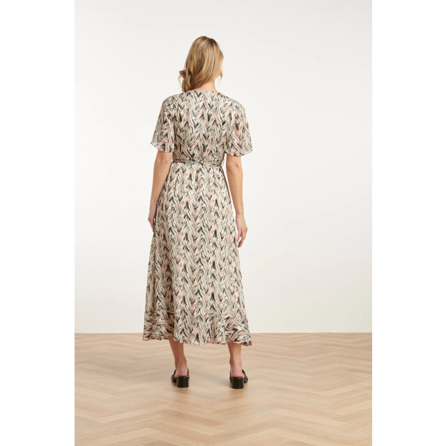 Smashed Lemon 25078 chiffon overlap maxi jurk met , graphic print | 25078-010-998 large