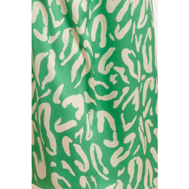 Smashed Lemon 25082 satin maxi jurk met groene en witte dierenprint 25082-530-000 large