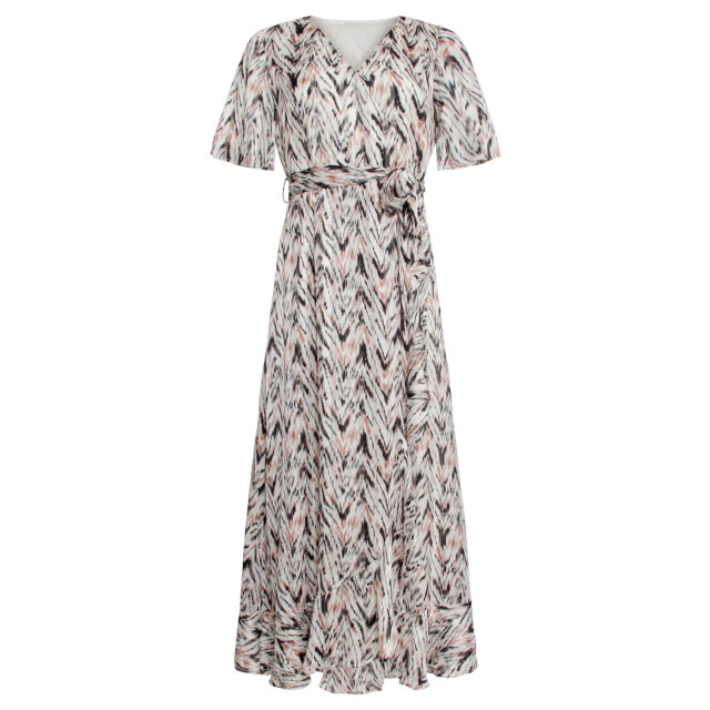 Smashed Lemon 25078 chiffon overlap maxi jurk met , graphic print | 25078-010-998 large