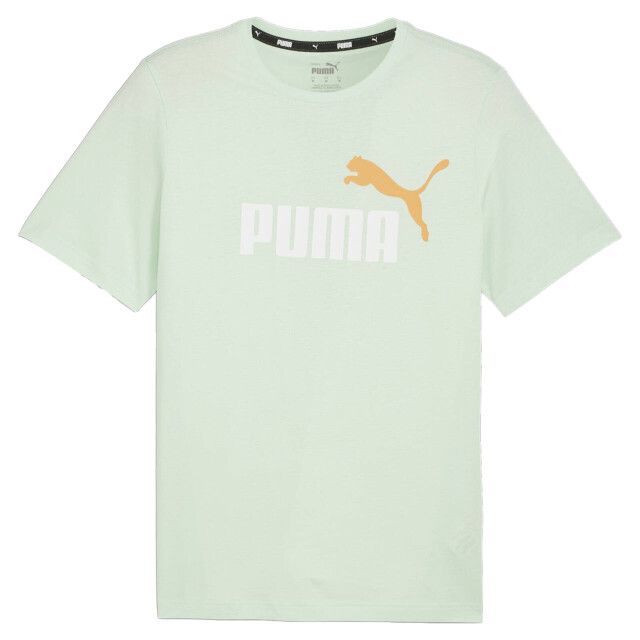 Puma Heren essentials+ logo tweekleurig t-shirt UTMR1012_green large