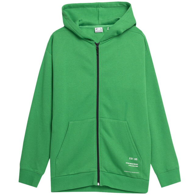 4F Heren polycotton full zip hoodie UTMR647_green large