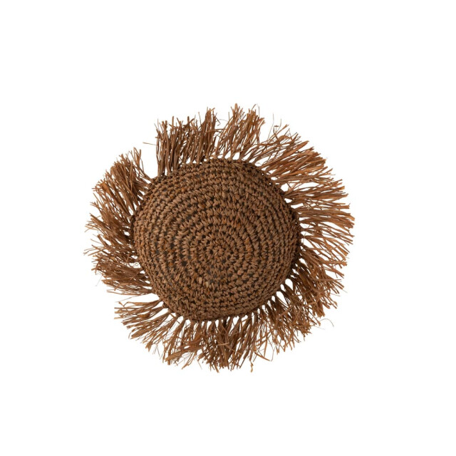 J-Line Kussen rond riet raffia 22150 large