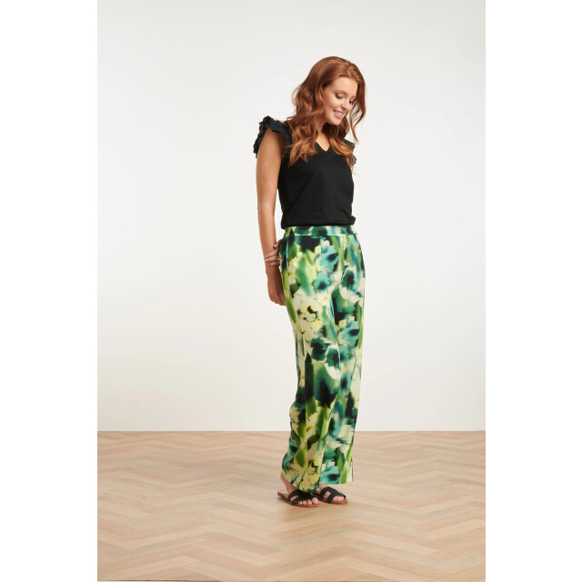 Smashed Lemon 24428 mashed lemon zomer wijde broek met abstracte 24428-999-150 large