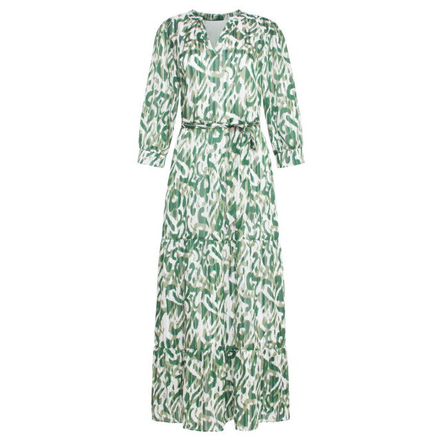 Smashed Lemon 24405 satijnen maxi jurk met abstracte print3/4 mouwen 24405-000-530 large