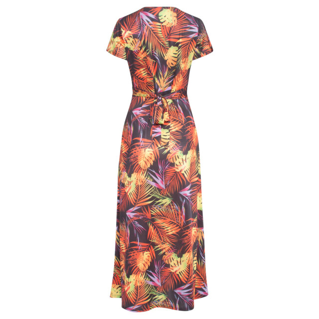 Smashed Lemon 24424 stretch zomerjurk met bladprint - 24424-998-XL large
