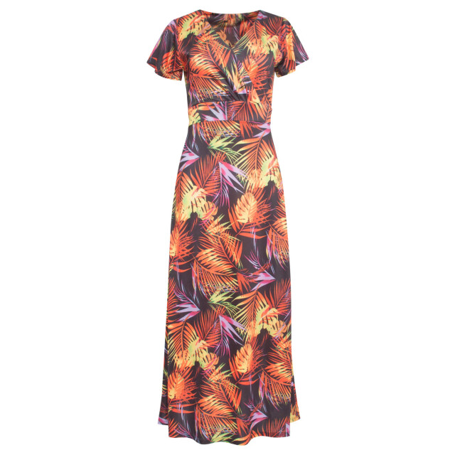 Smashed Lemon 24424 stretch zomerjurk met bladprint - 24424-998-XL large