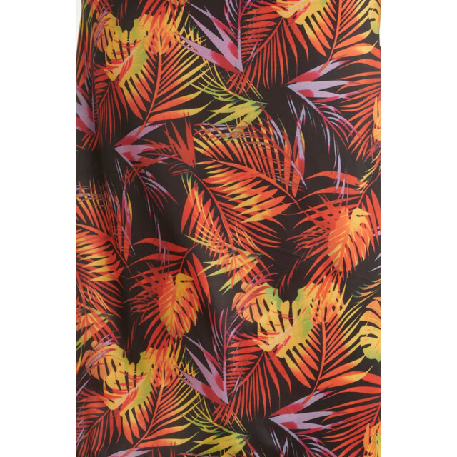 Smashed Lemon 24424 stretch zomerjurk met bladprint - 24424-998-XL large