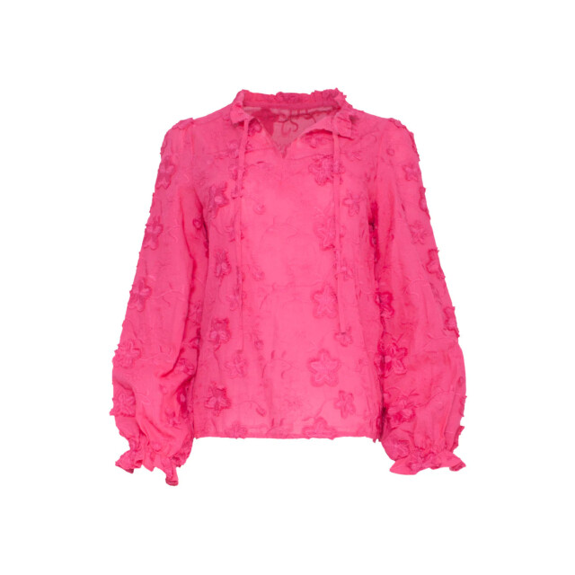 Smashed Lemon 23571 3d geborduurde bloementop fuchsia | 23571-445-M large