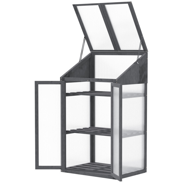 4goodz Outsunny mini kas van hout, 70 x 50 x 120 cm, 3173662 large