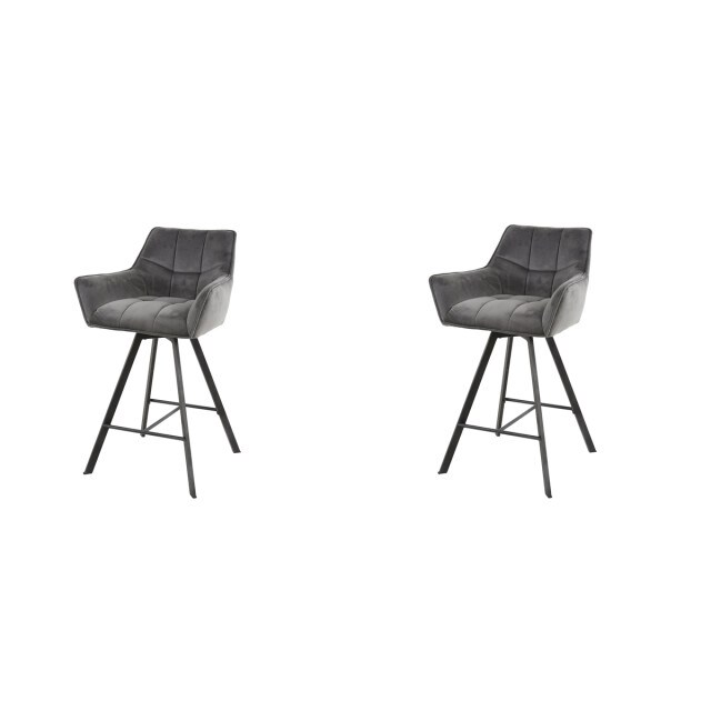 Hoyz Hoyz barstoel raster draaibaar antraciet 2 stuks 2596095 large
