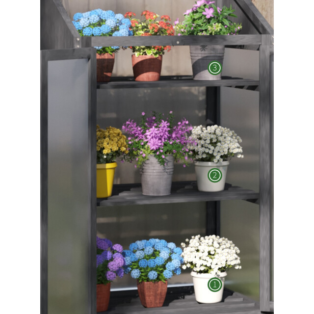 4goodz Outsunny 3-laags kweekkas tuinkas met 2 deuren van hout 3173658 large