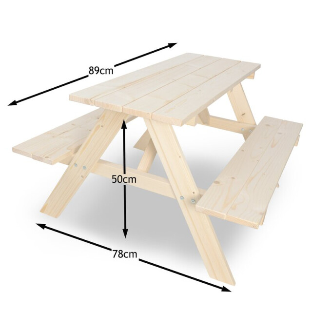 Hanse® Houten kinder picknicktafel 89x78x50 cm 3170177 large