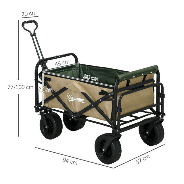 4goodz Outsunny opvouwbare bolderwagen met handgreep, strandwagen 3173680 large
