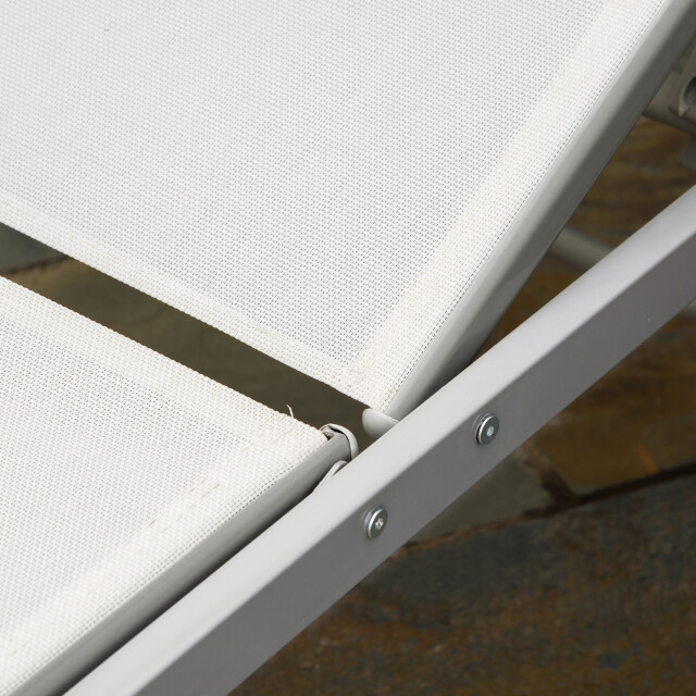 4goodz Ligstoel 5-standen verstelbare rugleuning 200 cm /grijs 3173700 large