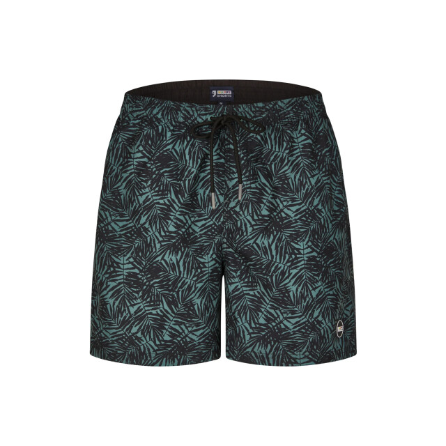Happy Shorts Heren zwemshort palmbladeren zwart/jungle groen print HS-SW-1146 large
