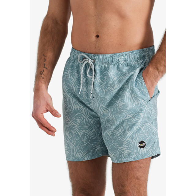 Happy Shorts Heren zwemshort palmbladeren blauwgrijs print HS-SW-1149 large