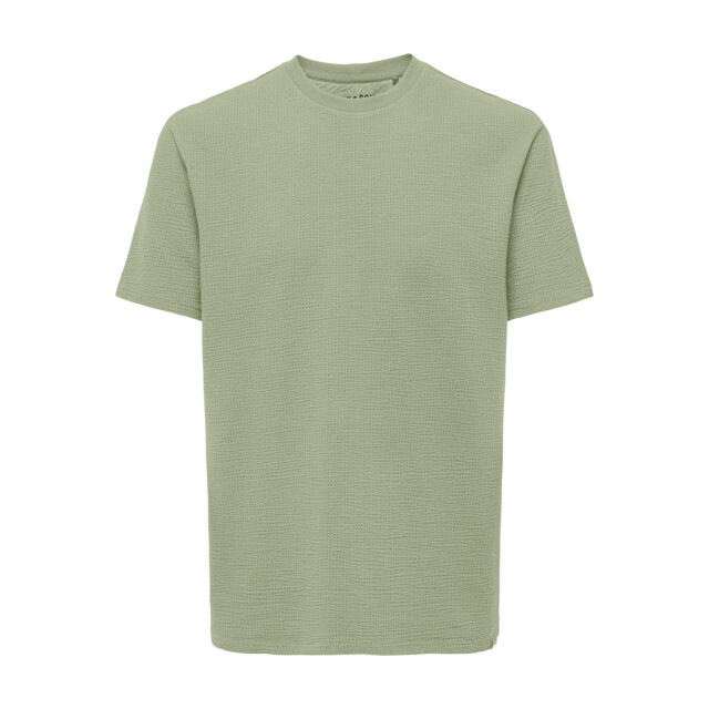 Only & Sons Onskian reg seersucker ss tee olijf 5339.22.0013 large